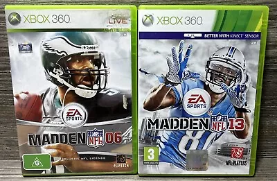 Xbox 360 NFL Madden 06 And 13 Games Bundle With Manual Sports American Football • $19.95
