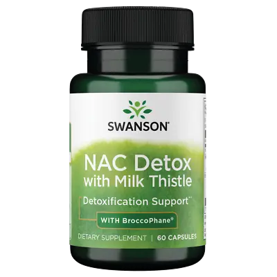 Swanson Nac Detox With Milk Thistle - With Broccophane 60 Caps • $10.03
