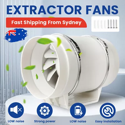 Silent Extractor Fan Duct Hydroponic Inline Exhaust Industrial Vent 6  Inch • $42.56