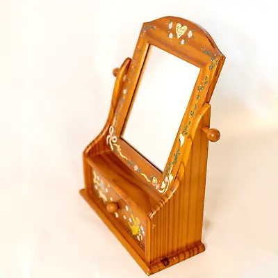 £65.12 • Buy [Second Hand] Small Dressing Table Furniture Wooden Accessory Case With Mirror