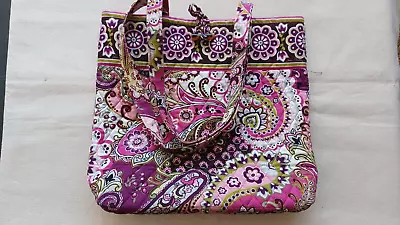 Vera Bradley Very Berry Paisley Tote Handbag Purse Craft Bag Retired • $24