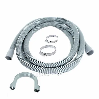Pipe Outlet Drain Hose For Maytag Washing Machine 2.4M Kit + Screw Clamp Clips • £8.99