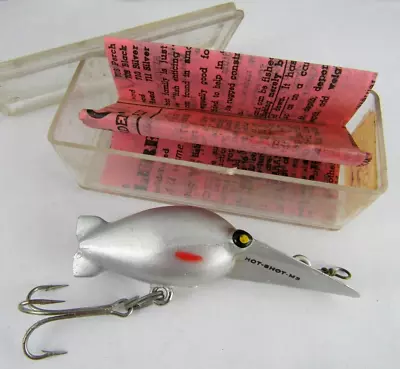 Vintage Eddie Pope Fly Rod Hot Shot Lure - Bright Silver Color CrankBait • $29.89