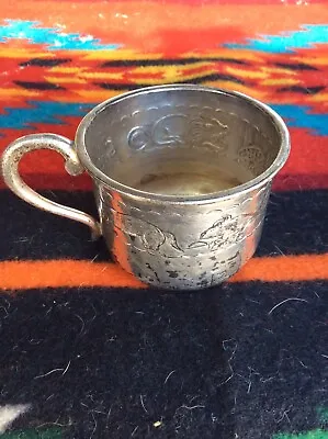 Antique L. Maciel Sterling Silver Repousse Cup Mug • $275