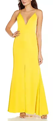 Aidan Mattox LEMON Women's V-Neck Mermaid Gown US 10 • $96