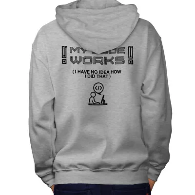 Wellcoda IT Code Works Mens Hoodie No Idea How Design On The Jumpers Back • £25.99