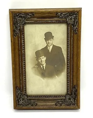 Vintage Black & White Photograph Hand Carved Wood Frame 6.1/2 X 4.1/2” • $35