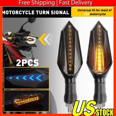 Motorcycle LED Sequential Turn Signal Tail Lights Brake Blinker For Honda • $10.99