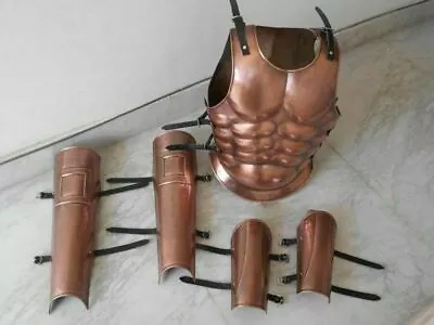 Antique Muscle Armor Jacket 300 Spartan Leg & Arm Guard Copper Antique Costume • $307.57