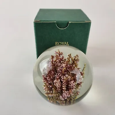 £19 • Buy Hafod Grange Lucite Paperweight Heather With Box