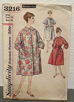 Vintage Simplicity Sewing Pattern 3216 Misses’ Robe Size 18 - Cut/Complete • $12