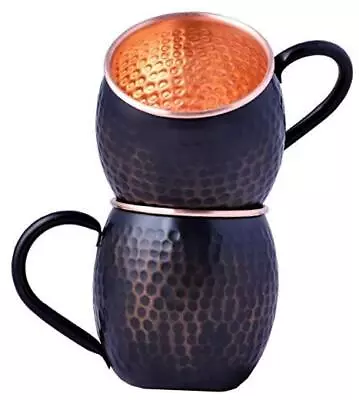16 Oz Moscow Mule Pure Copper Mug Cup For Drinking Black 475.0 Milliliters • $44.42