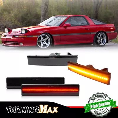 For 86-92 Toyota Supra MK3 A70 Amber/Red LED Fender Side Marker Lights Pair Set • $64.99