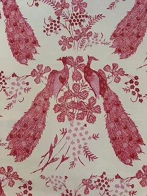 Quadrille Fabric China Seas: Peacock Batik 1 1/2 Yards Linen Blend • $200