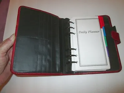 VINTAGE Tooled LEATHER Day PLANNER 6 Ring NOTEBOOK Appointments ADDRESS Grandma • $18.77