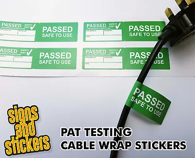 50 Passed Cable Wrap Stickers Pat Test Labels • £3.95