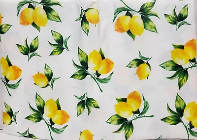 Heavy Flannel Back Vinyl Tablecloth 52  X 90  Oblong CITRUS FRUITS LEMONSHS • $16.99