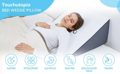 Touchutopia Cooling Triangle Bed Wedge Pillow Sleep Memory Foam Elevated Support • $30.99