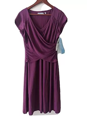 B- Slim Women's Slimming Shapewear Sculpt Cap Sleeve Wine Berry Dress Size M NWT • $16