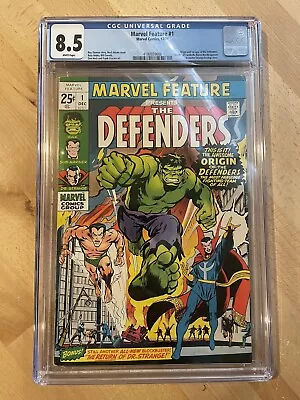 Marvel Feature 1 CGC 8.5 White Pages 1st App And Origin On The Defenders Hulk • $699.95