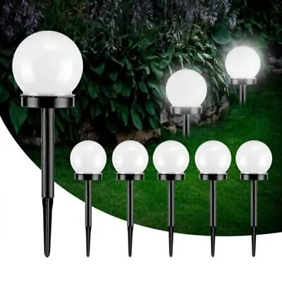 4/8PCS Solar Power Stake Lights Garden Globe Lamps LED Ball Security Round • £14.17