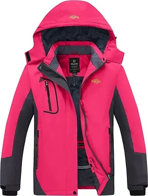 £27.99 • Buy Wantdo Womens Winter Coat Waterproof Ski Jacket With Big Hood Rain Coat Fleeced