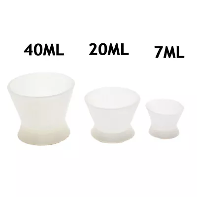 3 Pcs/Set Dental Lab Silicone Mixing Cup Acrylic NonStick Bowl Dappen Dish S/M/L • $3.79