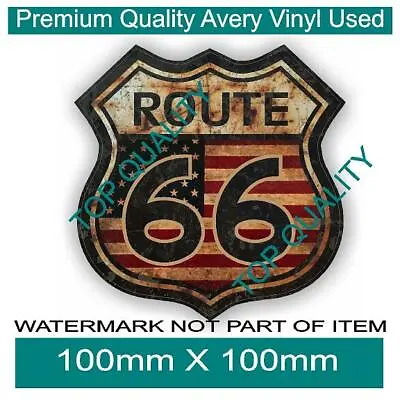 Rustic Route 66 Decal Sticker Vintage Americana Hot Rod Rat Rod Stickers • $5.50