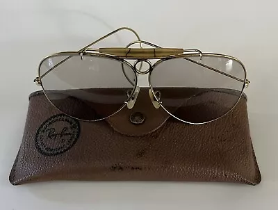 Vintage B&L Ray Ban USA  Aviator Grey / Gray  Transition Shooter Sunglasses • $42