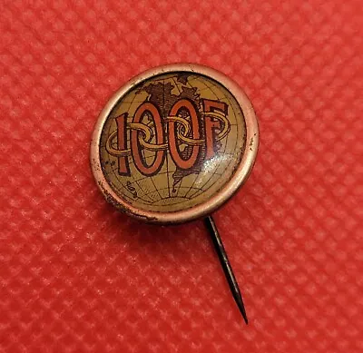 Antique Odd Fellows IOOF Stick Pin Celluloid Hat Pinback Masonic Globe Chain S3 • $24