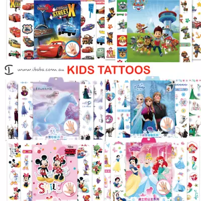 $2.95 • Buy Kids Temporary Tattoos Boys Girls Fun Party Birthday Princess Frozen Cars Disney