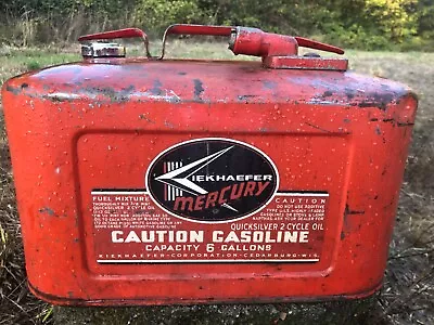 Vintage 1950’s 6 Gallon Kiekhaefer Mercury Outboard Boat Gas Fuel Tank Can • $75