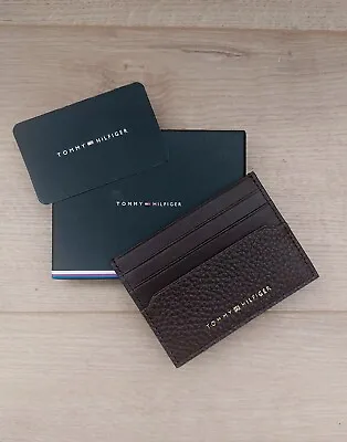 £18.99 • Buy Tommy Hilfiger Premium Leather Credit Card Holder Case Wallet Brown Gift Box UK