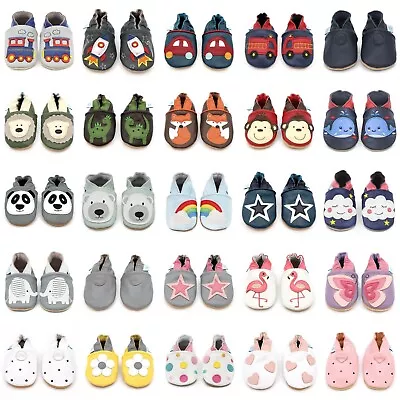 Dotty Fish Soft Sole Leather Baby Shoes Toddler Infant Girls/Boys 0-6mth- 4-5yrs • £14.99