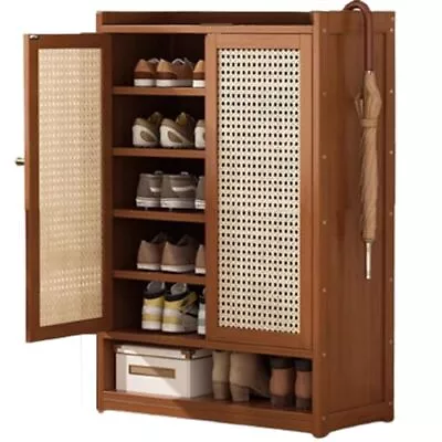 Shoe Storage Organizer Cabinet 2-Door & 7-Tier Shoes Rack With Cover For Ent... • $135.49