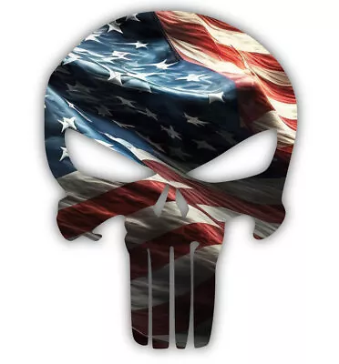 Punisher Distressed American Flag Die Cut Decal Sticker Car Truck • $4.99