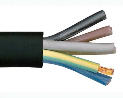 5 CORE RUBBER CABLE H07RN-F  HO7RNF TOUGH HEAVY DUTY 1.5mm 2.5mm 4mm 10mm 16mm • £3.68