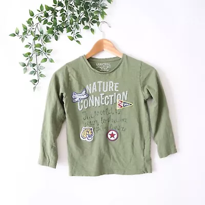Mayoral Boys' Long Sleeve Crew Neck Green Badge Top Size 8 • $10.98
