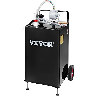 VEVOR 30 Gallon Gas Caddy Fuel Diesel Oil Transfer Tank 2 Wheels Portable Pump • $185.99