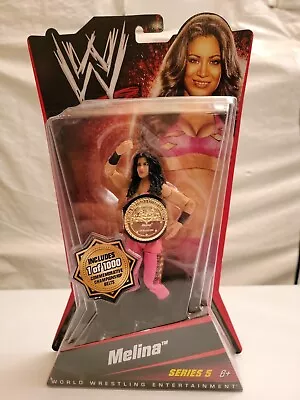 WWE Melina Series 5 Wrestling Mattel NEW 1 Of 1000 RARE CHASE THE BELT #0084 • $139.99