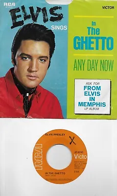 ELVIS PRESLEY  In The Ghetto / Any Day Now  Original 45 With PicSleeve From 1969 • $9.99