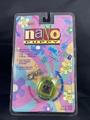 1997 Playmates NANO PUPPY GREEN Virtual Pet Dog Sealed NIB • $99