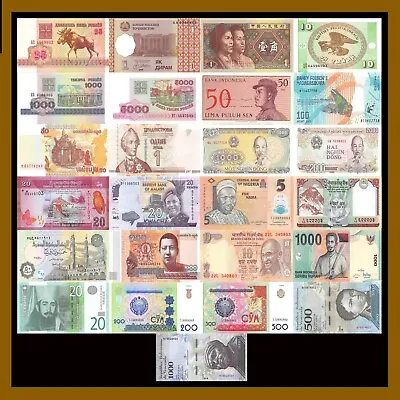 25 Pcs Of Different World Mix (Mixed) Foreign Banknotes Currency Lot Unc • $12.30