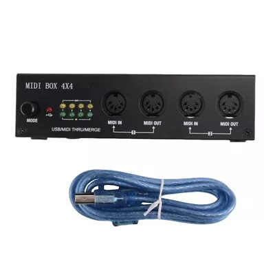 MIDI Box Musical Instruments USB MIDI Interface Merge Thru Box 64 MIDI6801 • $43.11