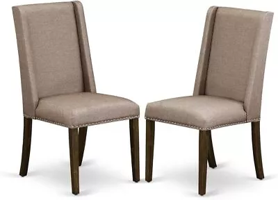 East West Furniture FLP7T16 Florence Parsons Dining Chairs Set Of 2 Jacobean  • $296.06