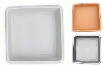 £6.99 • Buy Square Plant Pot Saucer Water Tray Base Planters Small To Large