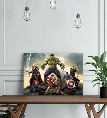 Avengers 1-framed Canvas Wall Art Comic Superhero Picture Paper Print- Marvel • £16.99