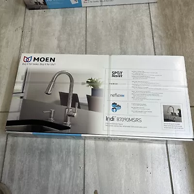 Moen Indi 87090MSRS Single Handle Pull-Down Kitchen Faucet W/Soap Dispenser  • $89.99