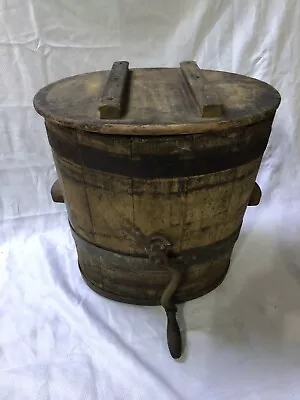 $199.99 • Buy Rare Antique Oval Wood Crank Butter Churn With Lid All Original Parts