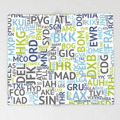 $87.49 • Buy Airport Codes Of The World - 51x60 Throw Blanket